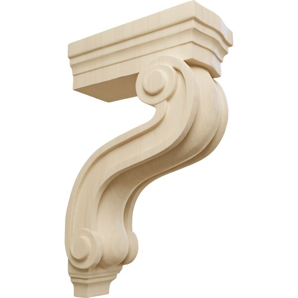 Ekena Millwork 3 7/8"W x 8"D x 13"H Los Angeles Hollow Back Corbel, Rubberwood COR03X08X13HARW - main